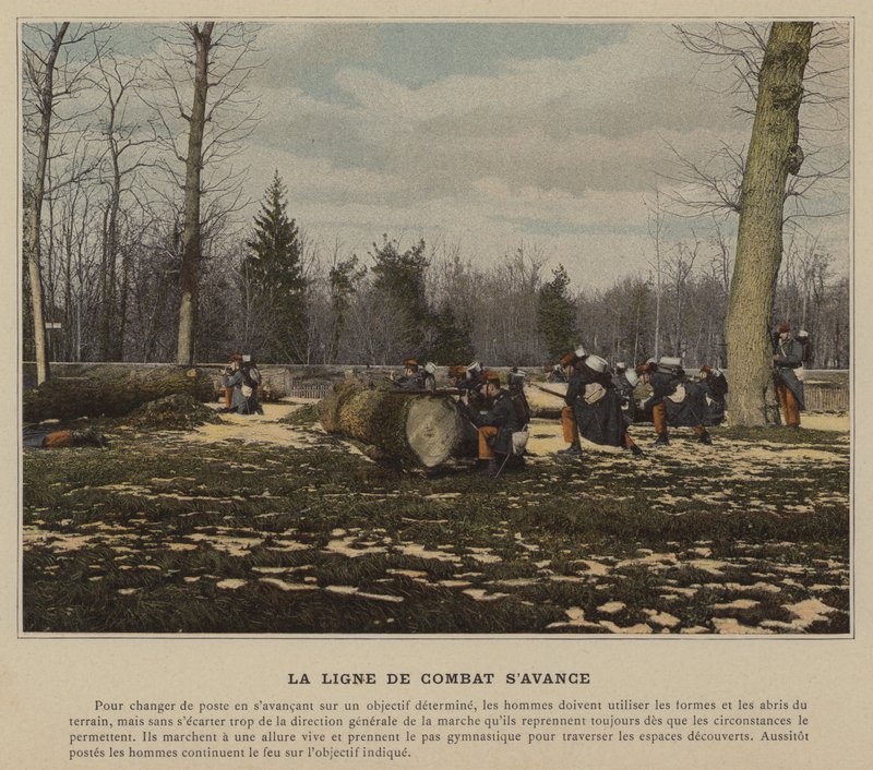 The Battle Line Advances (färgad bild) av (after) French Photographer