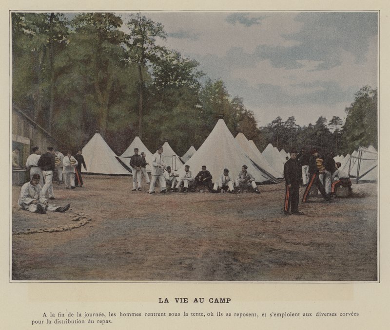 Camp Life (färgad bild) av (after) French Photographer