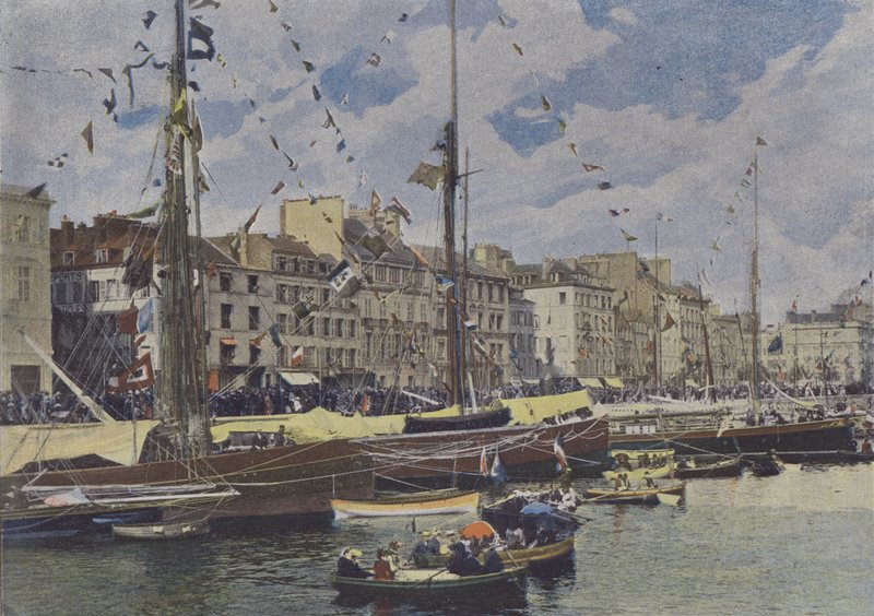 Le Havre, bassänger på semester (färgad bild) av (after) French Photographer