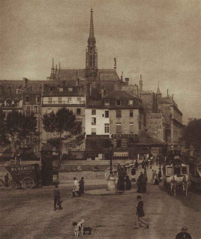 Quai des Orfevres i hörnet av Boulevard du Palais (s/v foto) av (after) French Photographer