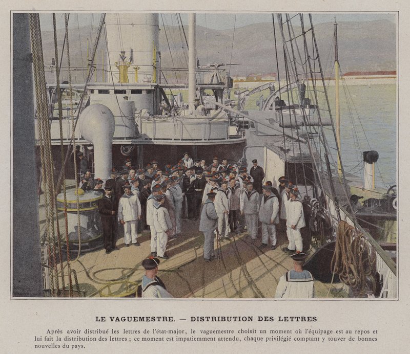 The Vaguemestre, Distribution of Letters (färgat foto) av (after) French Photographer
