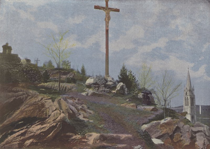 Lourdes, Le Calvaire (färgad bild) av (after) French Photographer