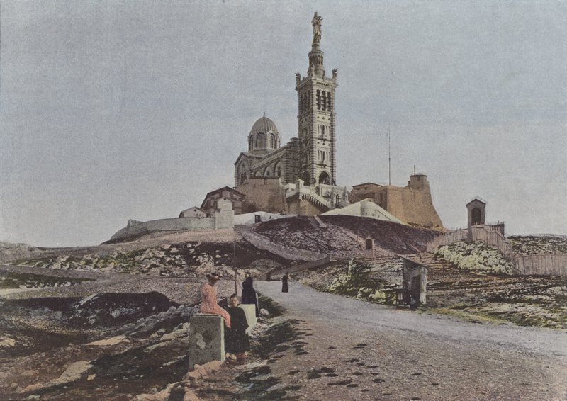 Marseille, Our Lady of the Guard (färgad bild) av (after) French Photographer