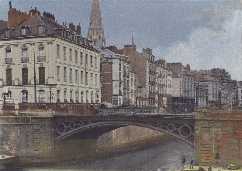 Nantes, the Erdre (färgad bild) av (after) French Photographer