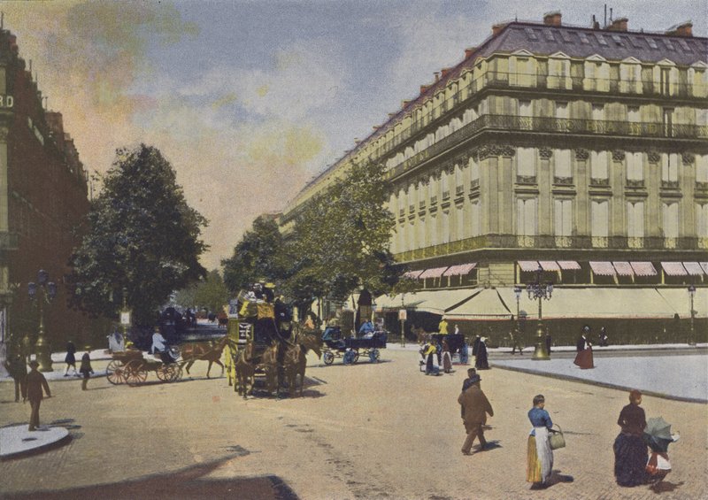 Paris, Les Boulevards (färgad bild) av (after) French Photographer