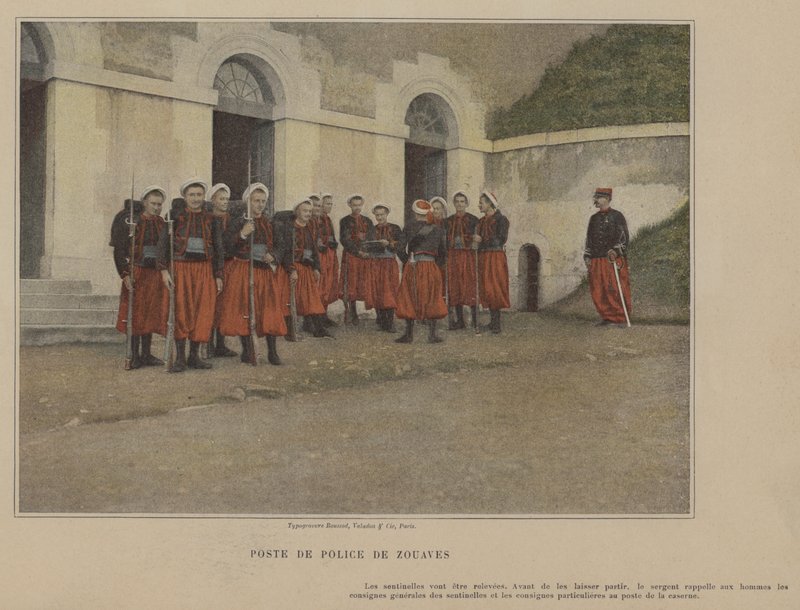 Zouaves polisstation (färgad bild) av (after) French Photographer