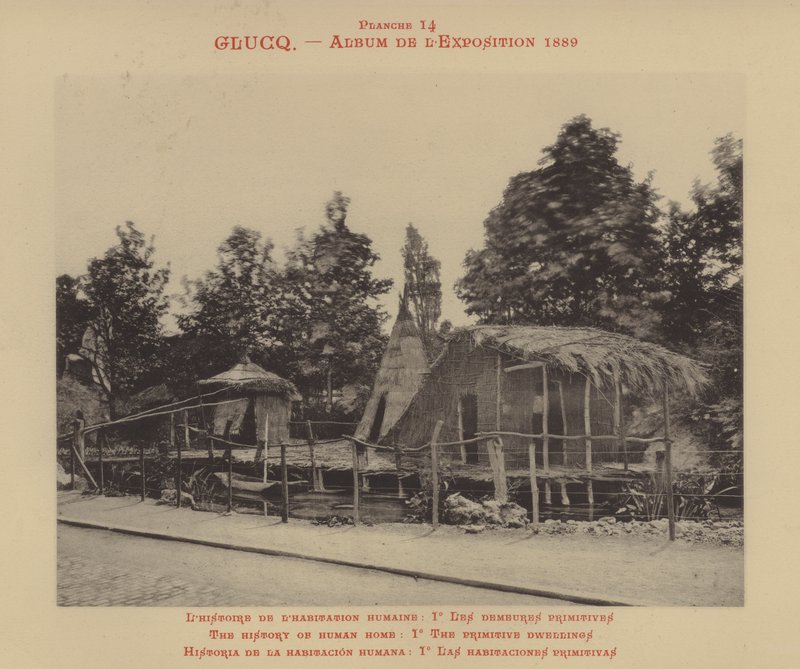 Det mänskliga hemmets historia, Io de primitiva bostäderna (s/v foto) av (after) French Photographer