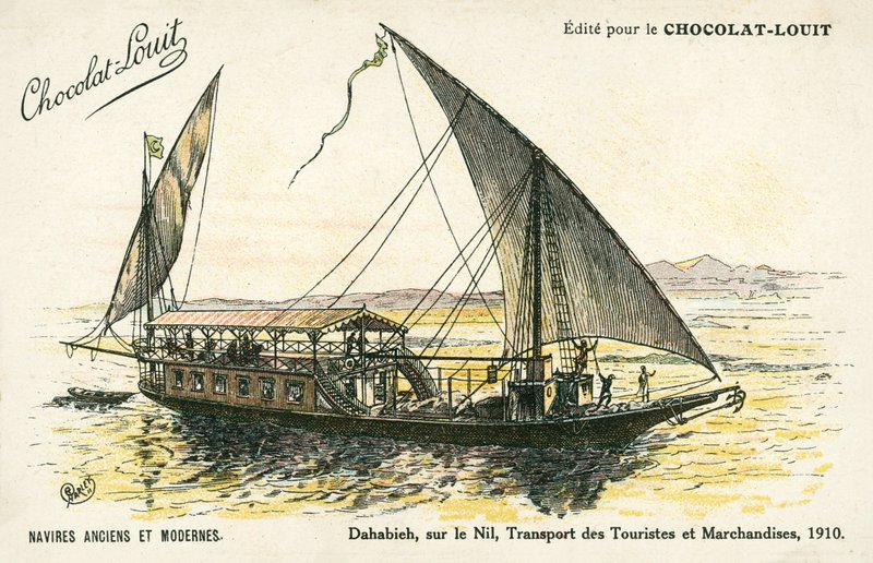 Dahabieh, vid Nilen, Transport av turister och gods av (after) French School