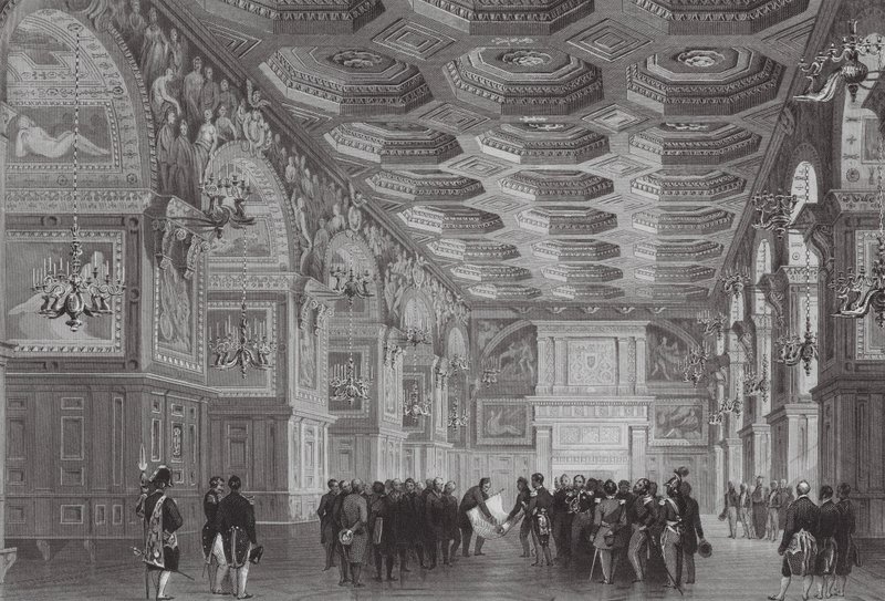 Slottet i Fontainebleau (gravyr) av (after) French School