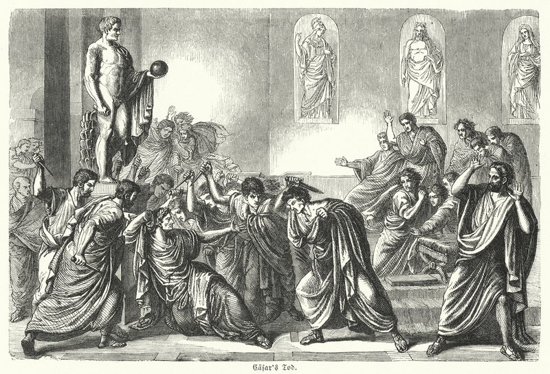 Mordet på Julius Caesar (gravyr) av (after) German School