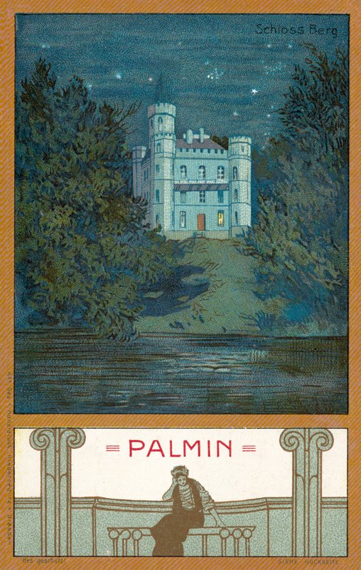 Bergs slott, Bayern (chromolitho) av (after) German School