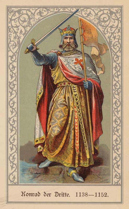 Conrad III, tysk-romersk kejsare (färglitografi) av (after) German School