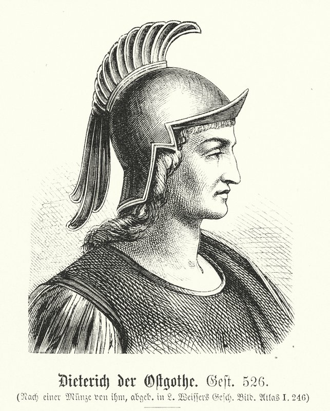Dieterich den ostrogotiske, 454-526, Theodoric (gravyr) av (after) German School