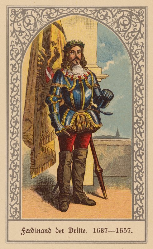 Ferdinand III, tysk-romersk kejsare (färglitografi) av (after) German School