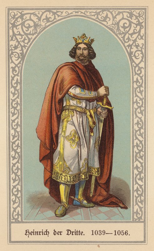 Henrik III, tysk-romersk kejsare (färglitografi) av (after) German School