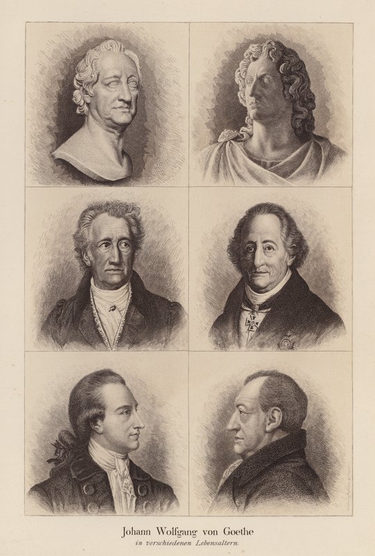 Johann Wolfgang von Goethe, tysk poet och dramatiker (litografi) av (after) German School