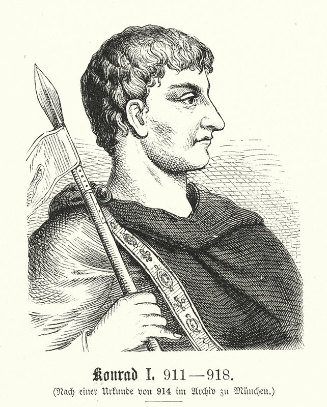 Konrad I, 881-918 (engraving) av (after) German School
