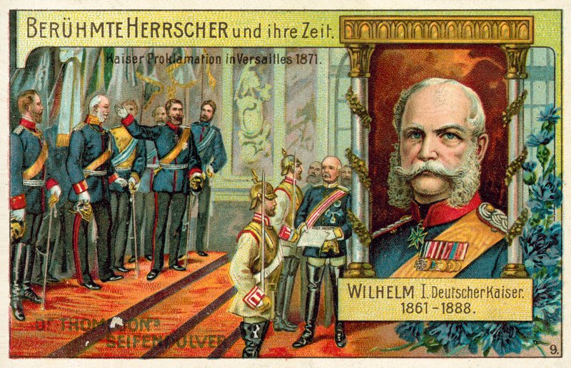 Wilhelm I utropade till kejsare av Tyskland i Versailles av (after) German School