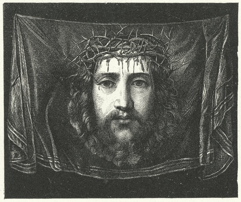 Slöja av Veronica med porträtt av Kristus (gravyr) av (c.1489 1534) (after) Correggio