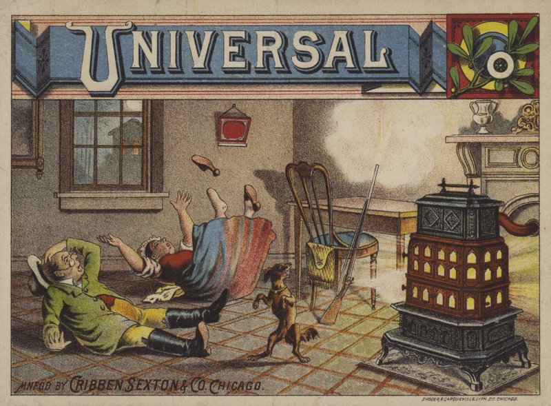 Par och hund förvånade över kraften från Universal Stove av American School