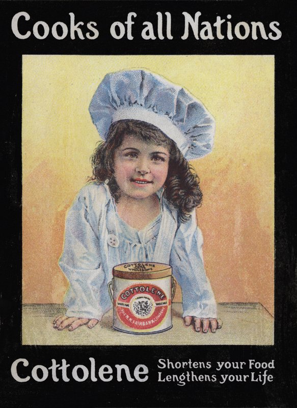 Omslagsillustration till häfte om Cooks Of All Nations producerad av Cottolene av American School