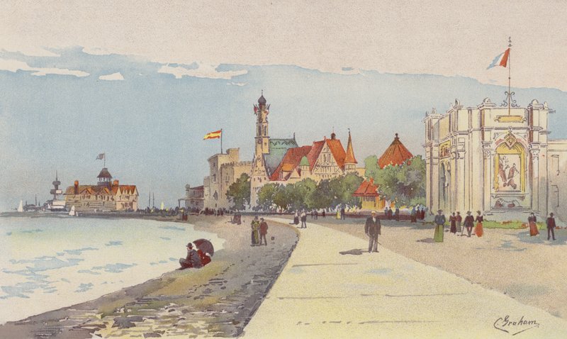 Utländska byggnader längs stranden av American School