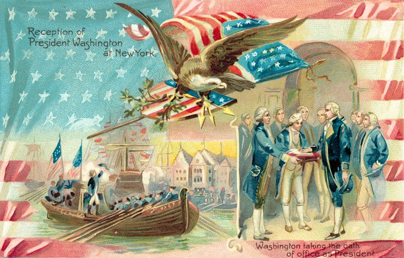 George Washington avlägger ed som president av American School