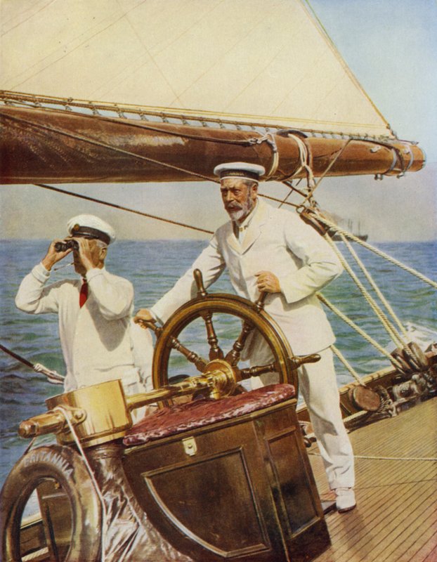 King George som seglare vid Cowes 1924 av English School