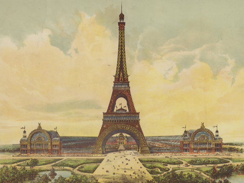 Paris universella utställning och Eiffeltornet av English School