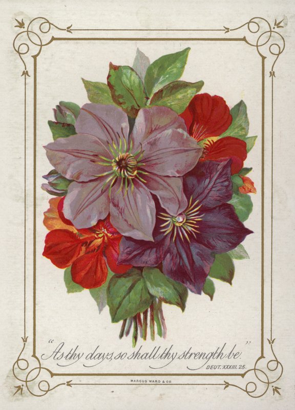 Posy av blommor av English School