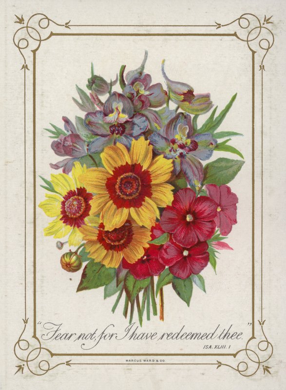 Posy av blommor av English School