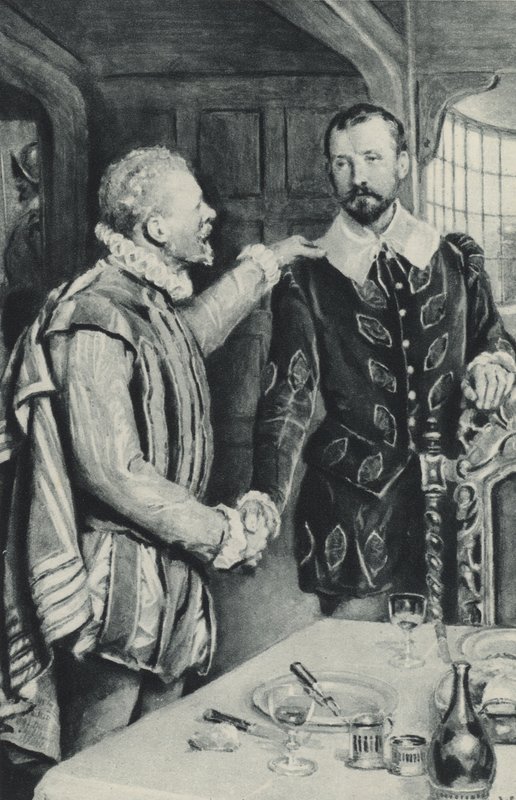 Sir Francis Drake skickar ut sin vän för att dö - farväl till Sir Thomas Doughty av English School