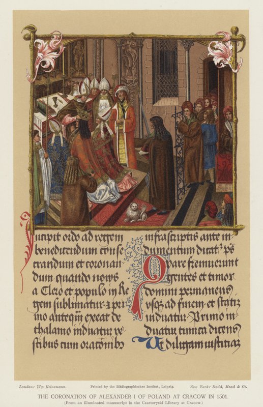 Kröningen av Alexander I av Polen i Krakow 1501 av English School