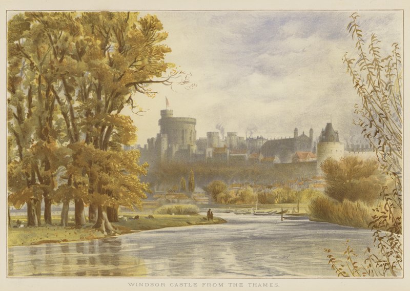 Windsor Castle från Themsen av English School