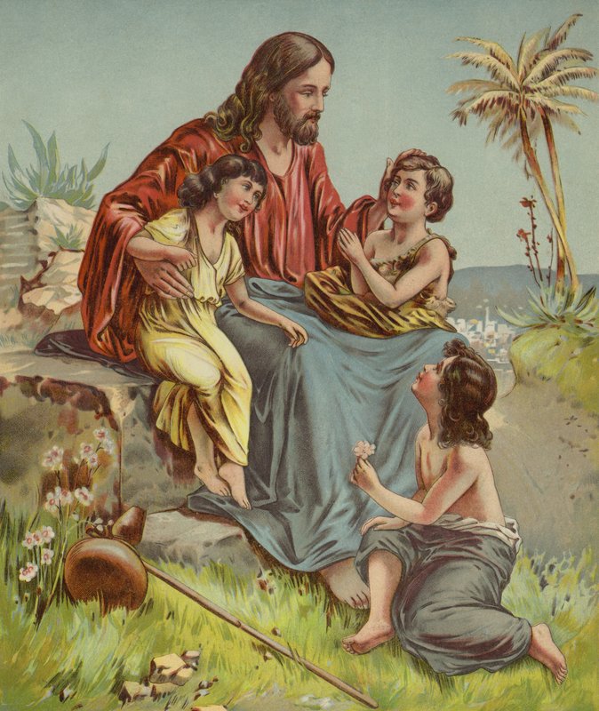 Jesus Kristus med barn av European School