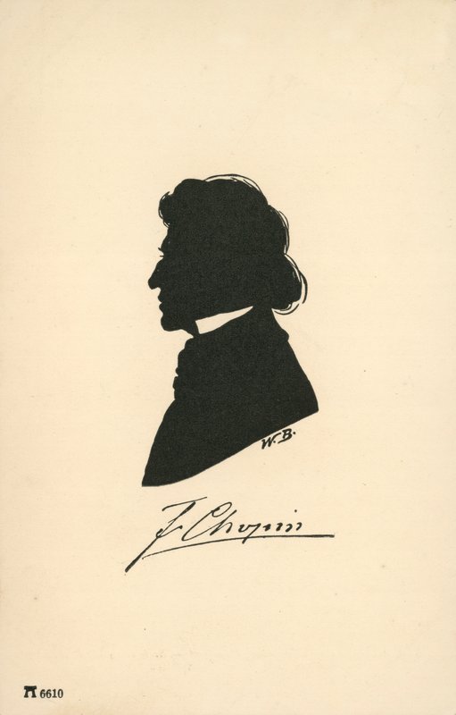 Siluett av Frederic Chopin av European School