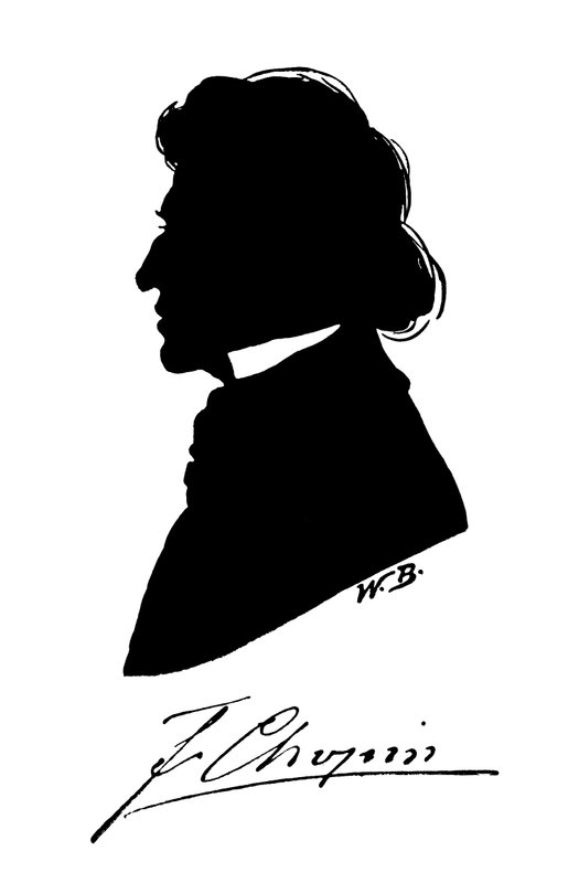 Siluett av Frederic Chopin av European School