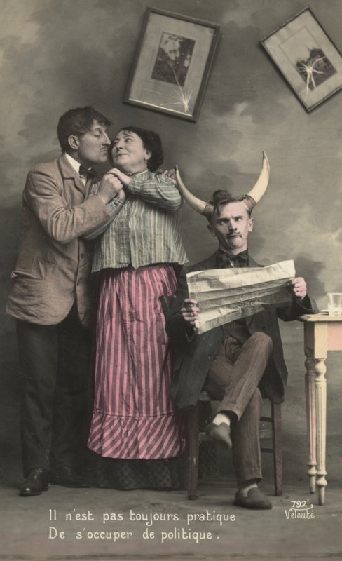 Man med tjurhorn av French Photographer