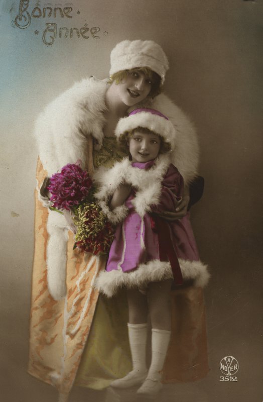 Nyårskort med mor och dotter av French Photographer