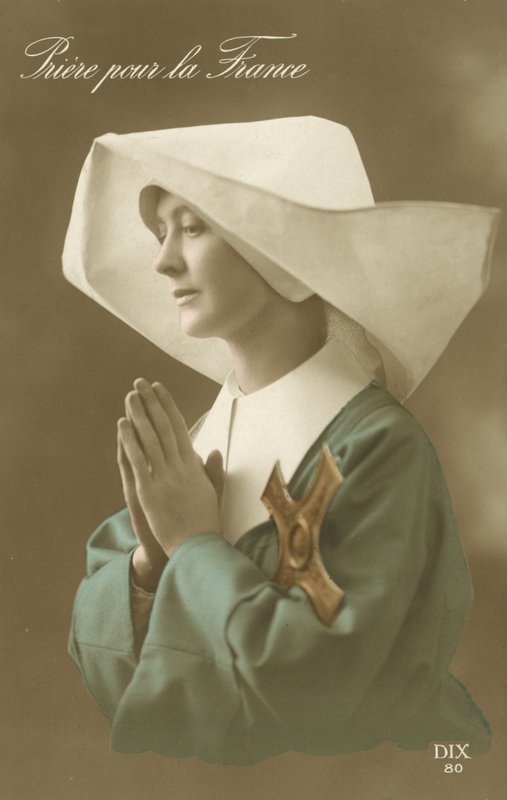 Bedjande nunna i stärkt coif av French Photographer