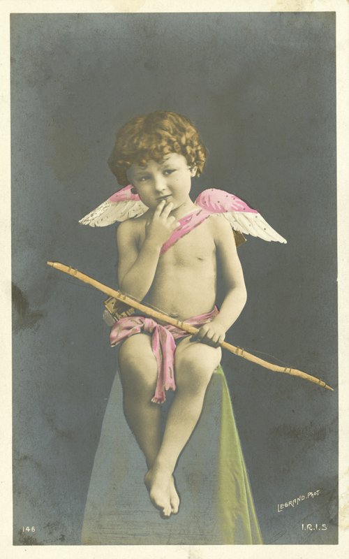 Sittande kerub av French Photographer