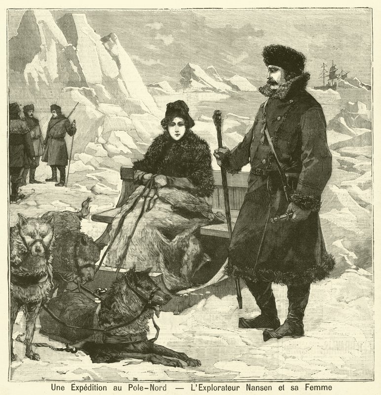 En expedition till Nordpolen: den norske upptäcktsresanden Fridtjof Nansen och hans fru av French School