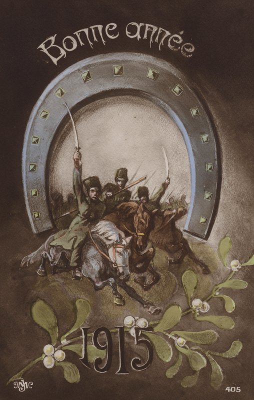 Bonne annee, franskt nyårskort, 1915 av French School