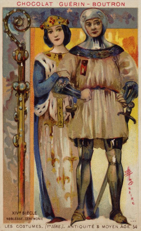 Ceremoniell dräkt för adeln, 1300-talet av French School
