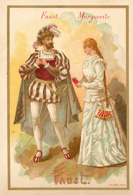 Faust och Marguerite, från Charles Gounods opera Faust av French School