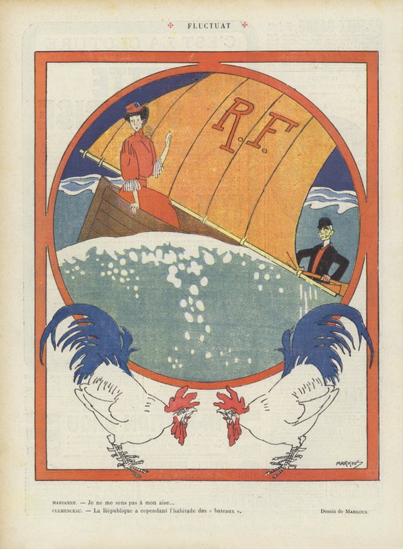 Fluktuera. Illustration för Le Rire av French School