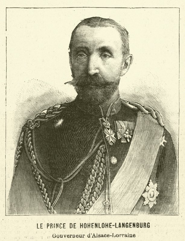Hermann, prins av Hohenlohe-Langenburg, tysk guvernör i Alsace-Lorraine av French School