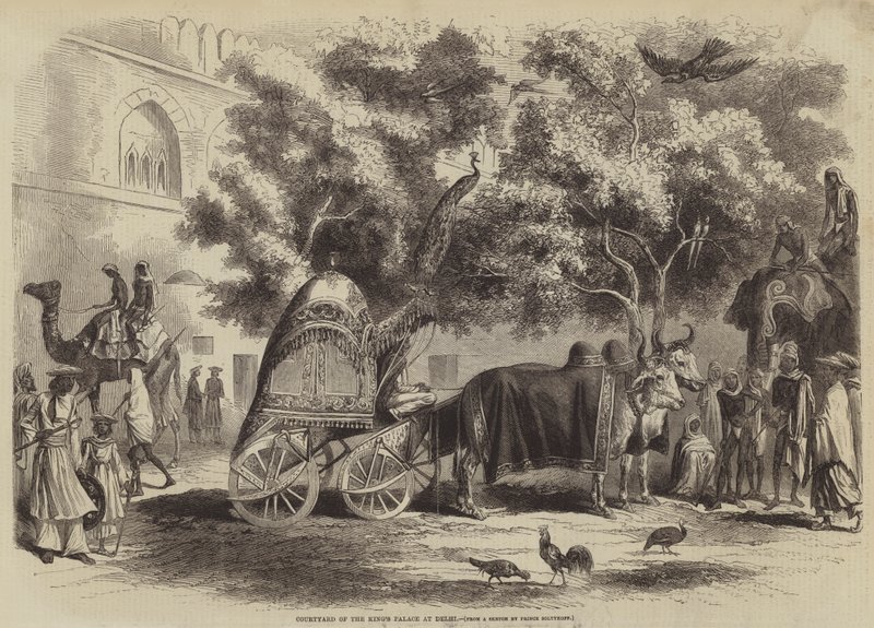 Innergården till Kings Palace i Delhi av after A. Soltykoff