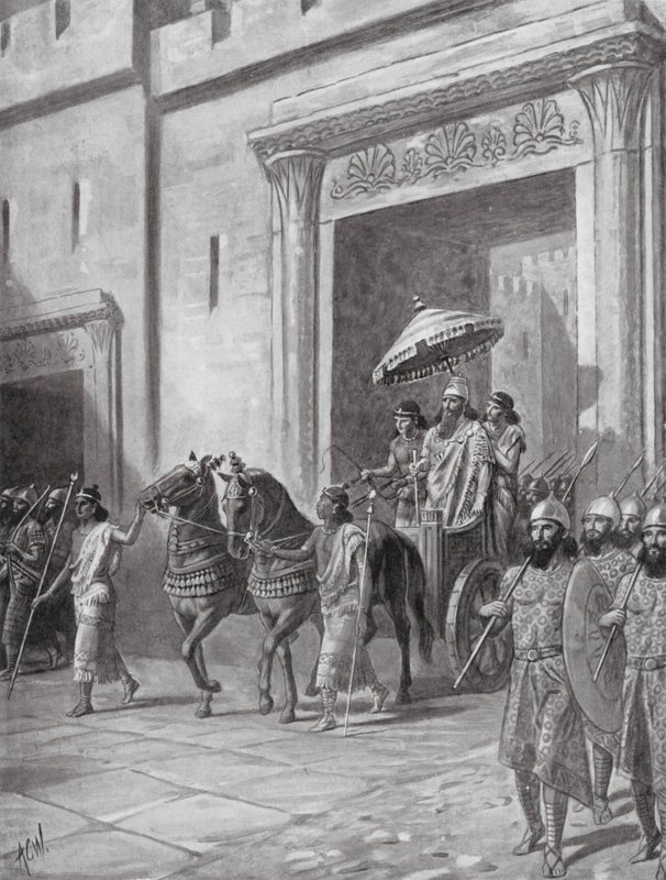Erkännandet av Esarhaddon som kung i Nineveh (lito) av A.C. Weatherstone