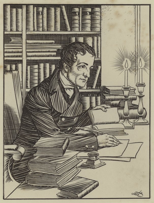 Illustration till The Essays of Elia av Charles Lamb (litho) av A. Garth Jones